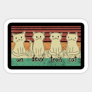 Un Deux Trois Cat Funny French Cat Sticker